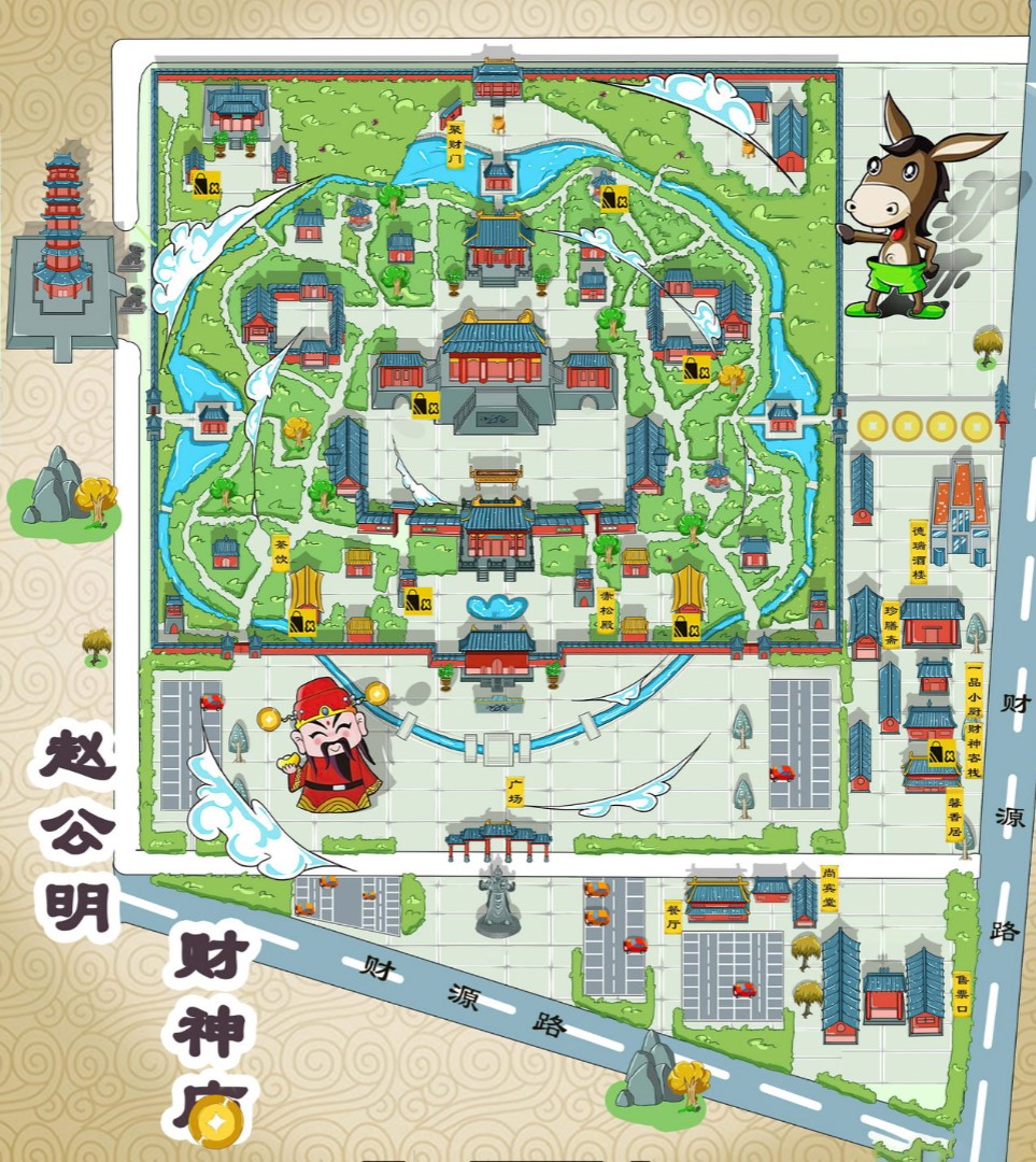 任县寺庙类手绘地图