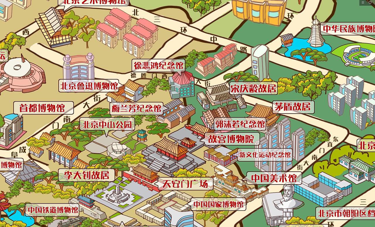 任县手绘地图景区的文化印记